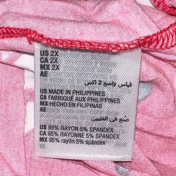 JM Collection Women's Plus Size Flowing Foliage Jacquard Top Red 2X NWT - Picture 7 of 8